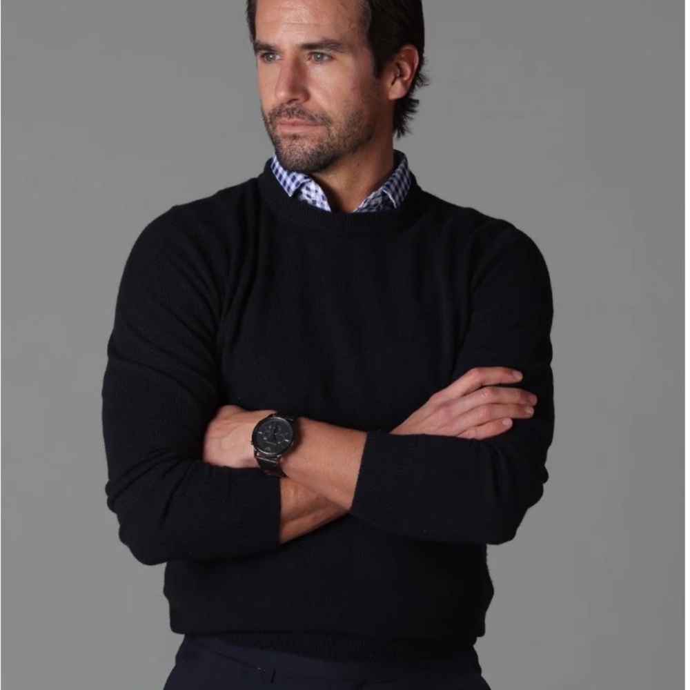 Collars & Co Navy and White Gingham Polo Shirt - Picture 3 of 11